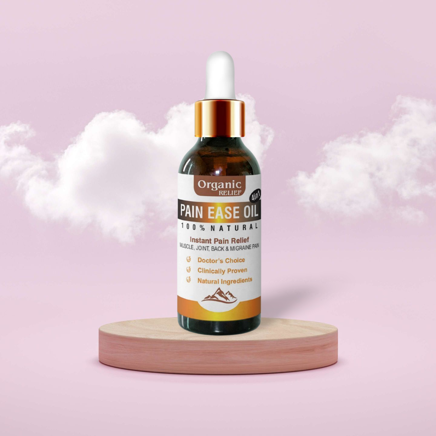 Pain Ease Oil 4in1 - Instant Relief for Joint, Muscle, Back & Migraine Pain